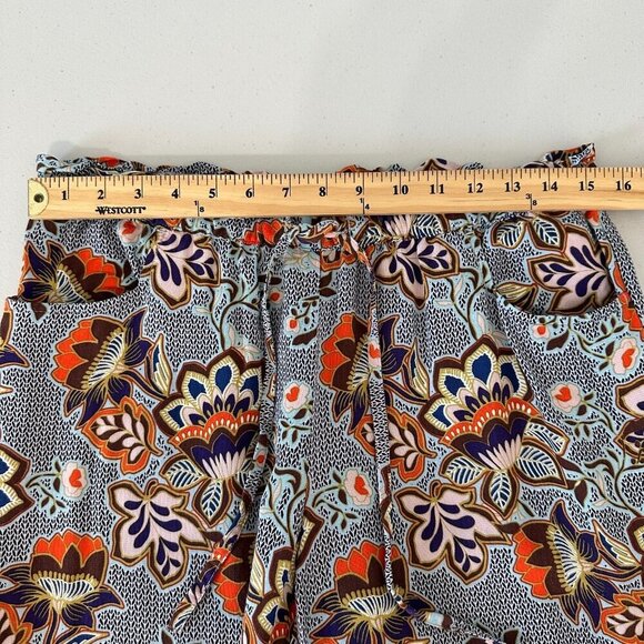 Loft Pull on Wide Leg Pants size S Floral Pockets Paper Bag - Picture 6 of 10